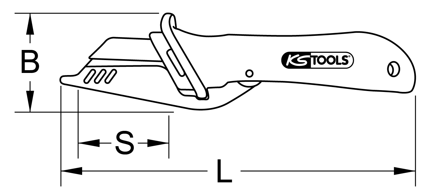 KS Tools Kabelmesser mit Schutzisolierung und auswechselbarer Klinge, 189mm
