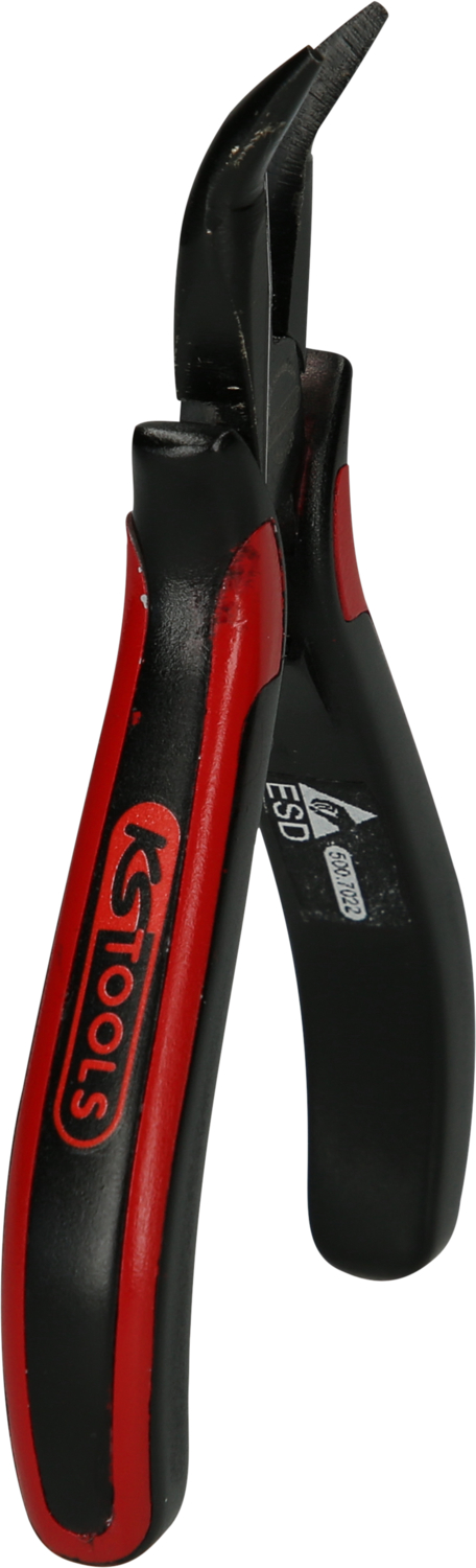 KS Tools Feinmechanik-Flachrundzange-gebogen, 130mm