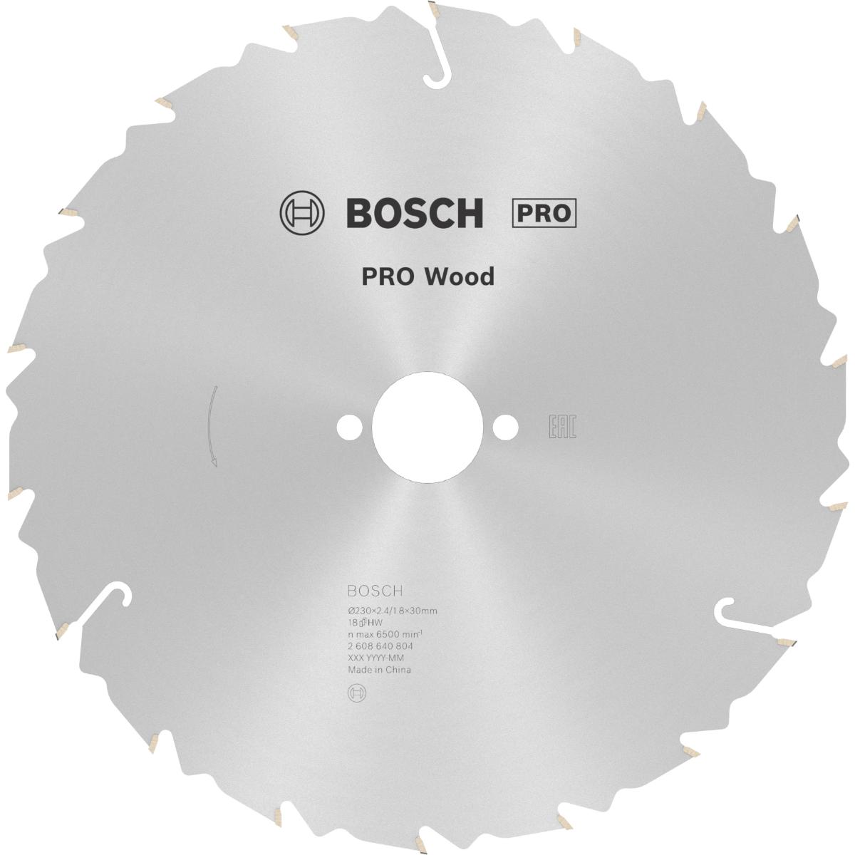 Bosch PRO Kreissägeblatt Speedline Wood, 230 x 30 x 2,4 mm, 18 Zähne