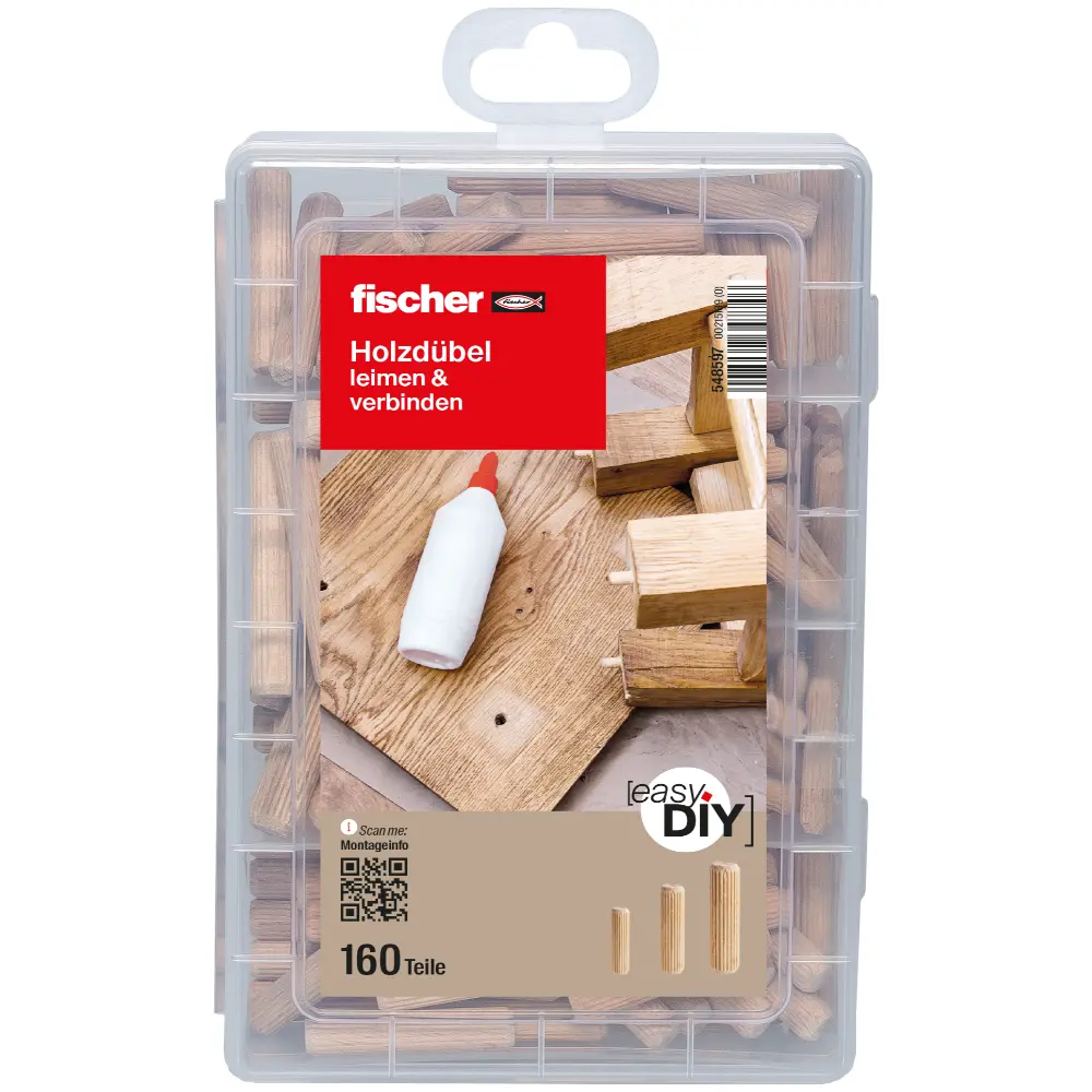 Fischer EasyDIY Box Holzdübel (160 Teile)