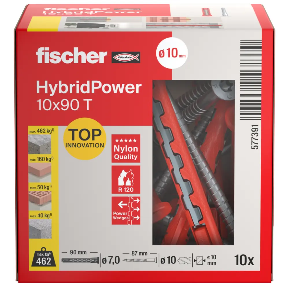 Fischer HybridPower 10x90 T (10) mit Senkkopfschraube