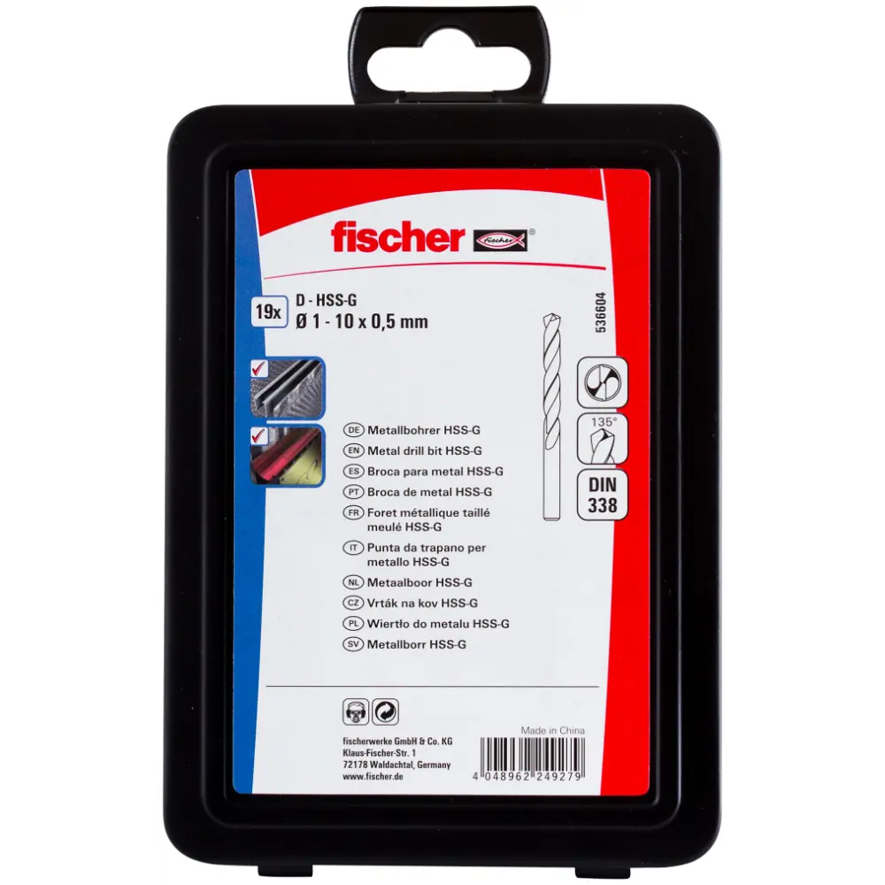 Fischer Metallbohrer D-HSS-G Set 1-10mm (19)