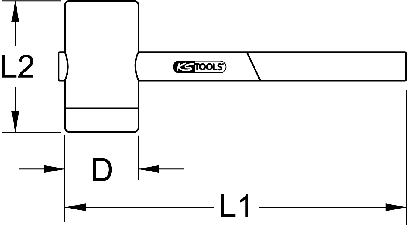KS Tools Kunststoffhammer mit Schutzisolierung, Kopf Ø 55mm