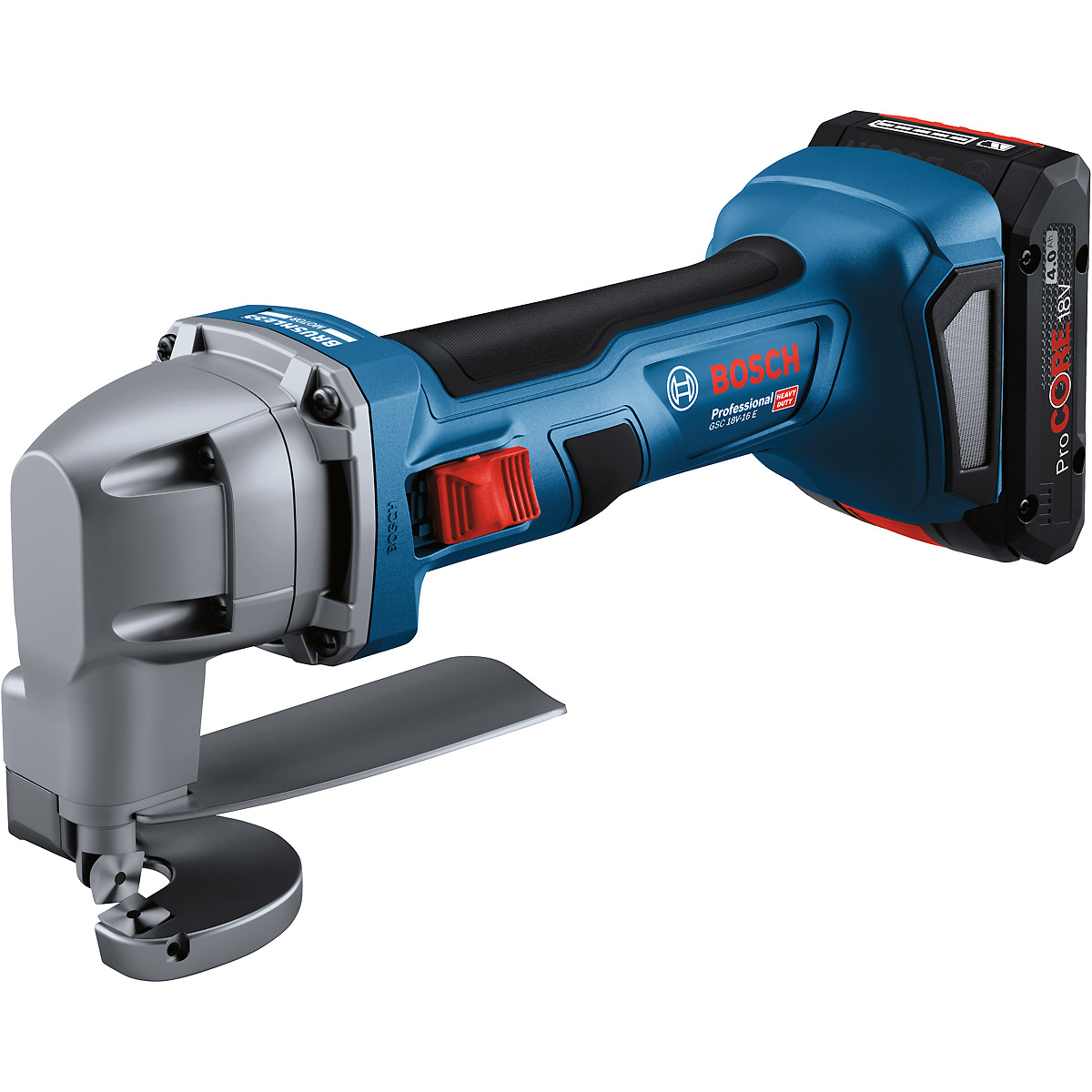 Bosch Akku-Blechschere GSC 18V-16 E, 2 x Akku ProCORE18V, Schnelladeg. u. L-BOXX