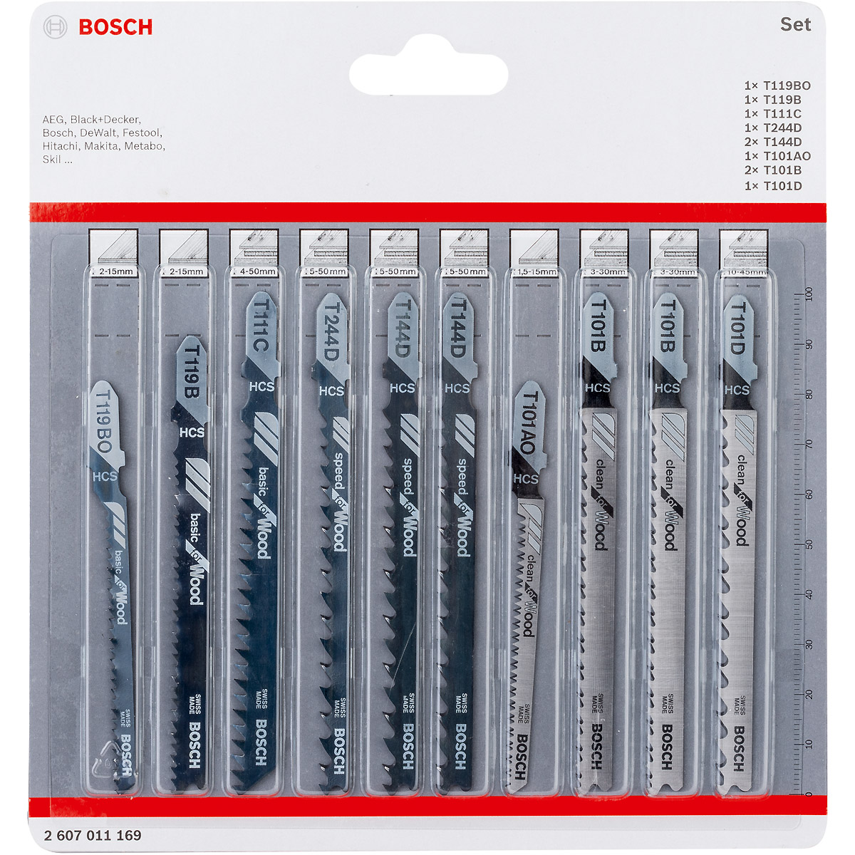 Bosch Stichsägeblatt-Set Wood, 10-teilig