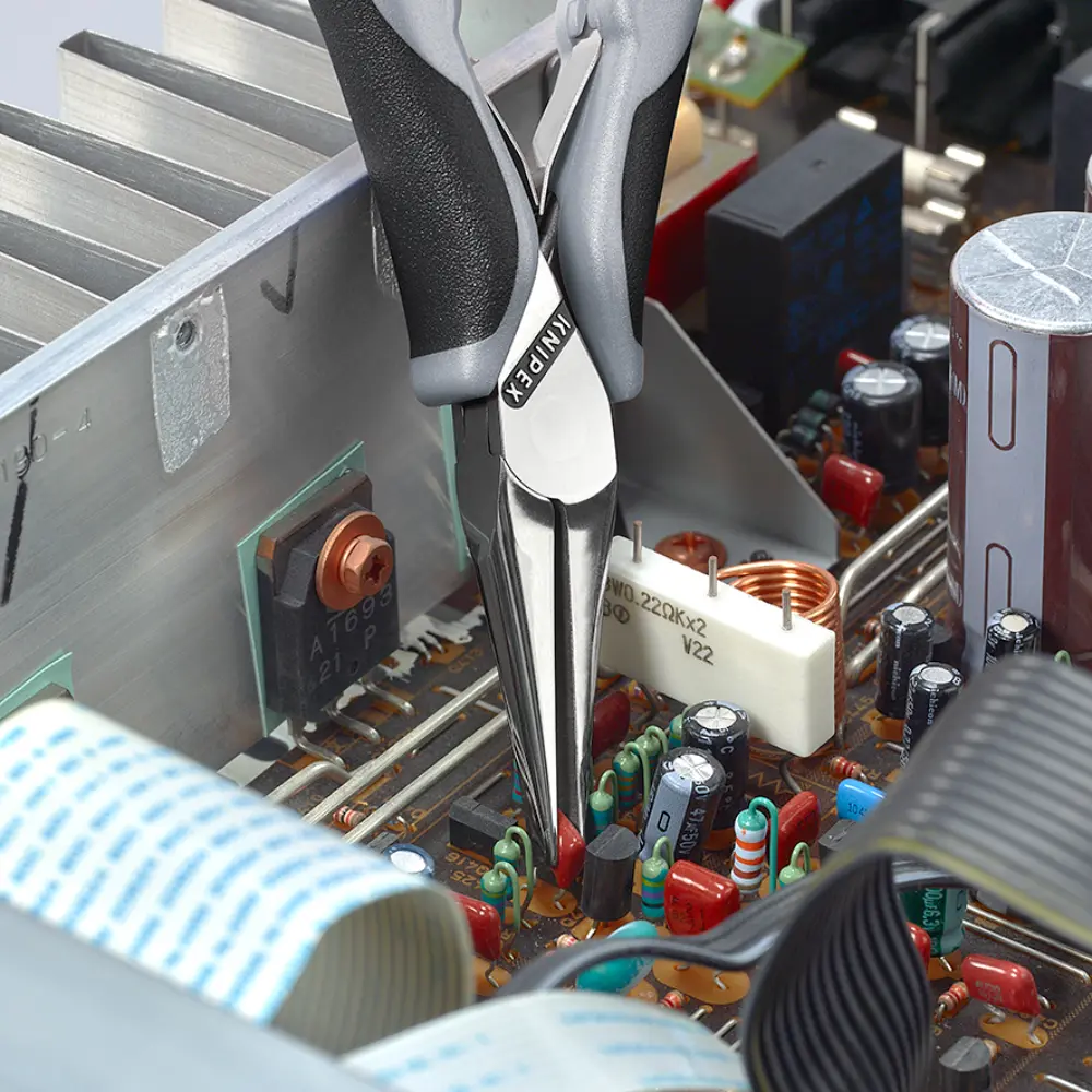 KNIPEX Elektronik-Greifzange ESD mit durchgestecktem Gelenk spiegelpoliert 145 mm