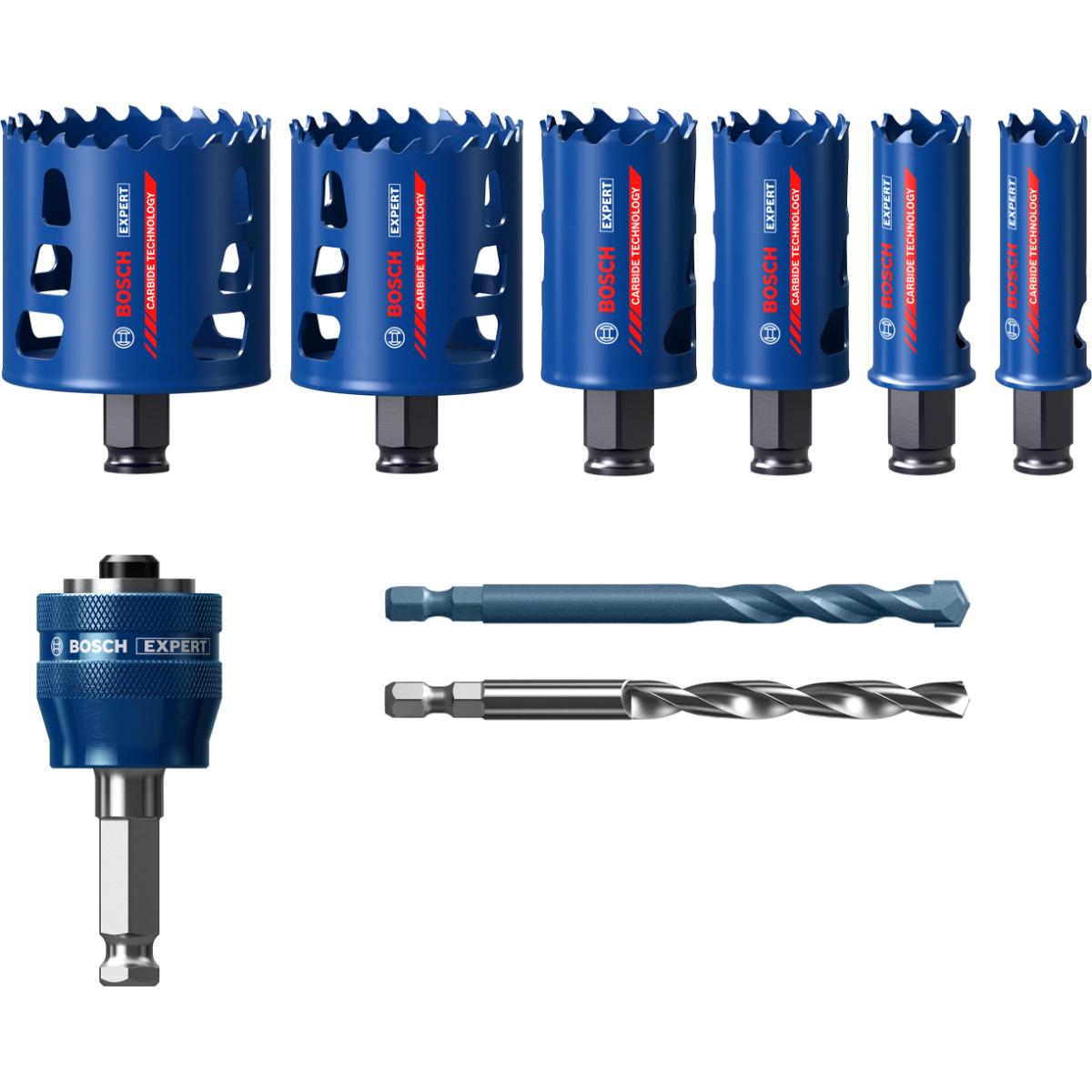 Bosch EXPERT Multi Material Power Change Plus-Lochsäge, 22/25/35/51/60/68x60 mm,9-teiliges Set