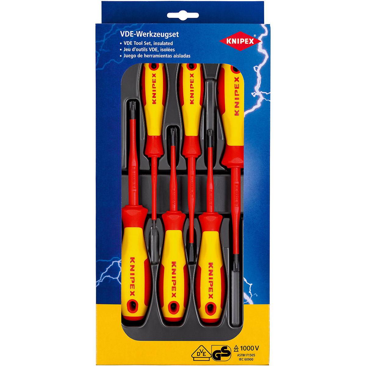 KNIPEX VDE Schraubendreher-Paket PlusMinus / Schlitz 370 mm
