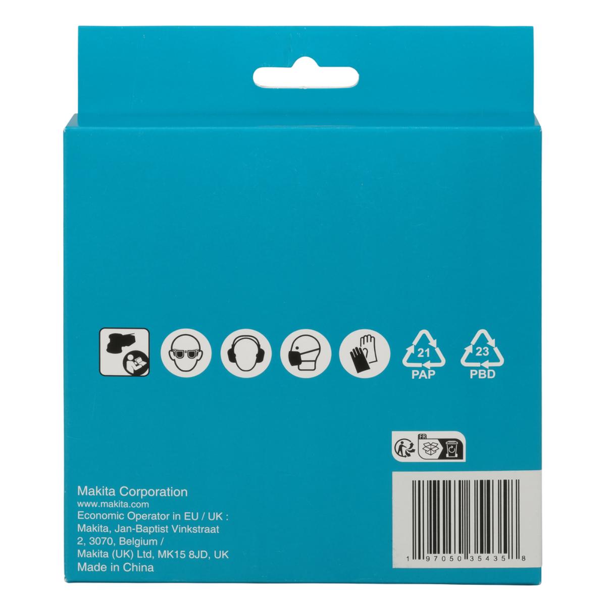 Makita Netzschleifmittel 125mm, Körnung A80,Klett, Gitter, 10 Stück