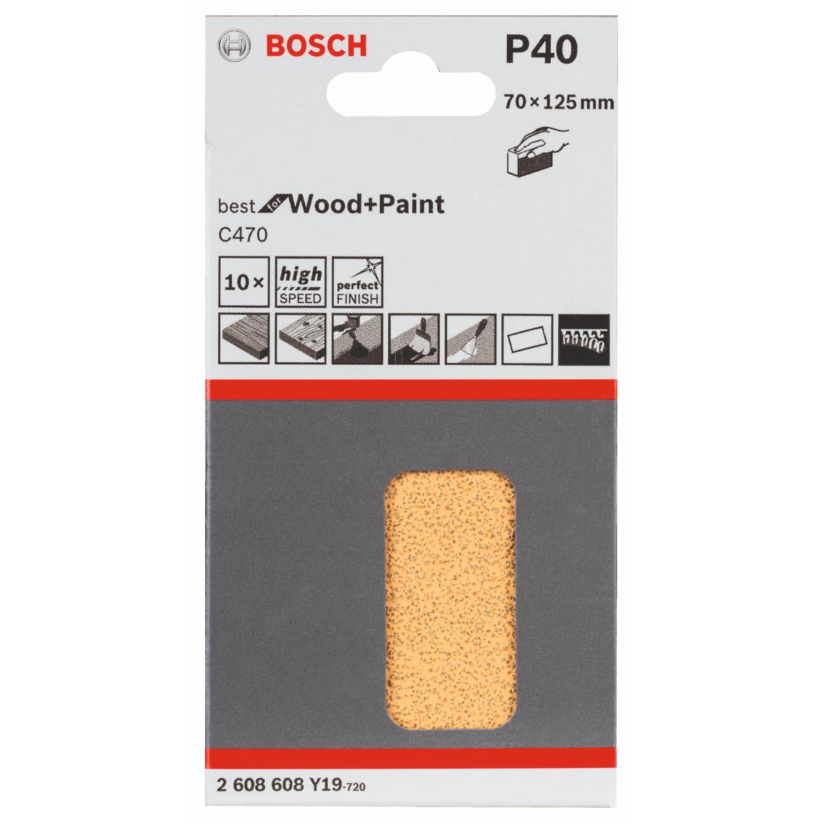 Bosch Schleifblatt C470, 10er-Pack für oszillierende Multifunktionswerkzeuge