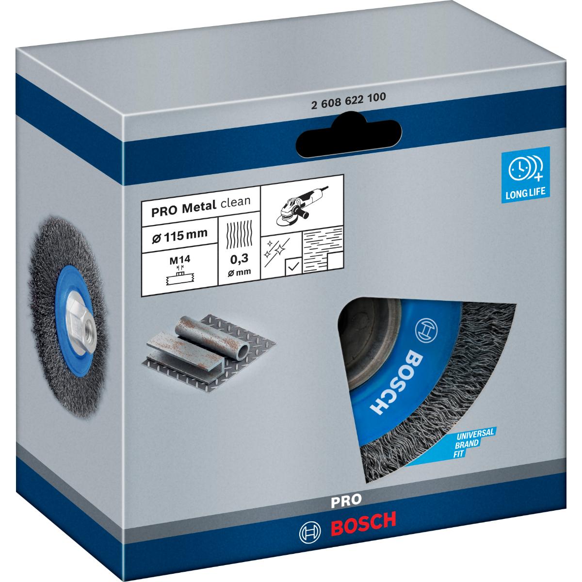 Bosch PRO Scheibenbürste, gewellt, 4500 U/min