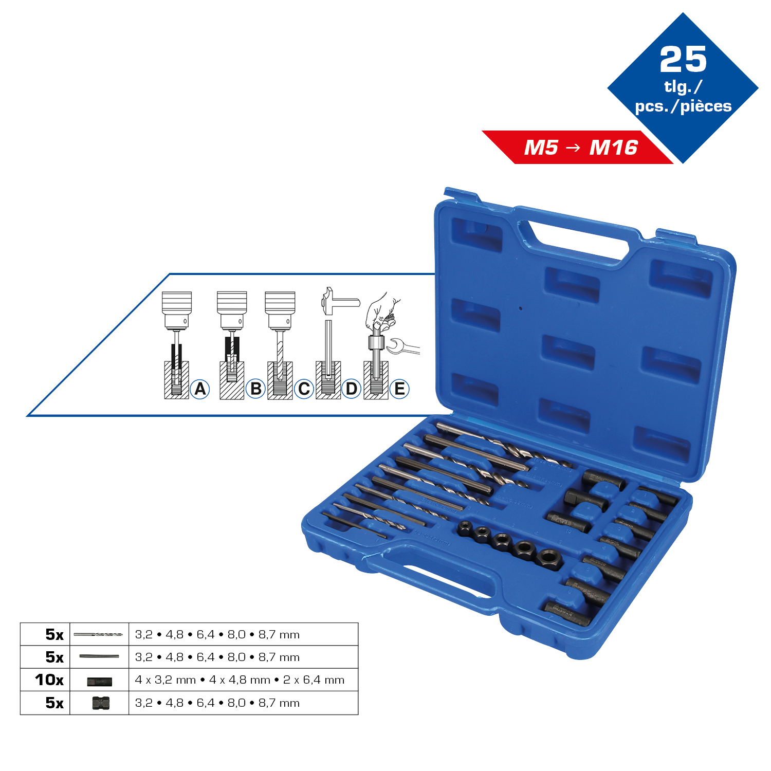 Brilliant Tools HSS Schraubenausdreher-Satz, 25-tlg - BT541900