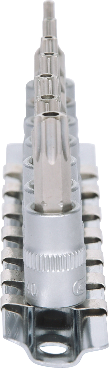 KS Tools 1/4" Bit-Stecknuss-Satz, 7-tlg, TB10-TB40 mit Stirnlochbohrung