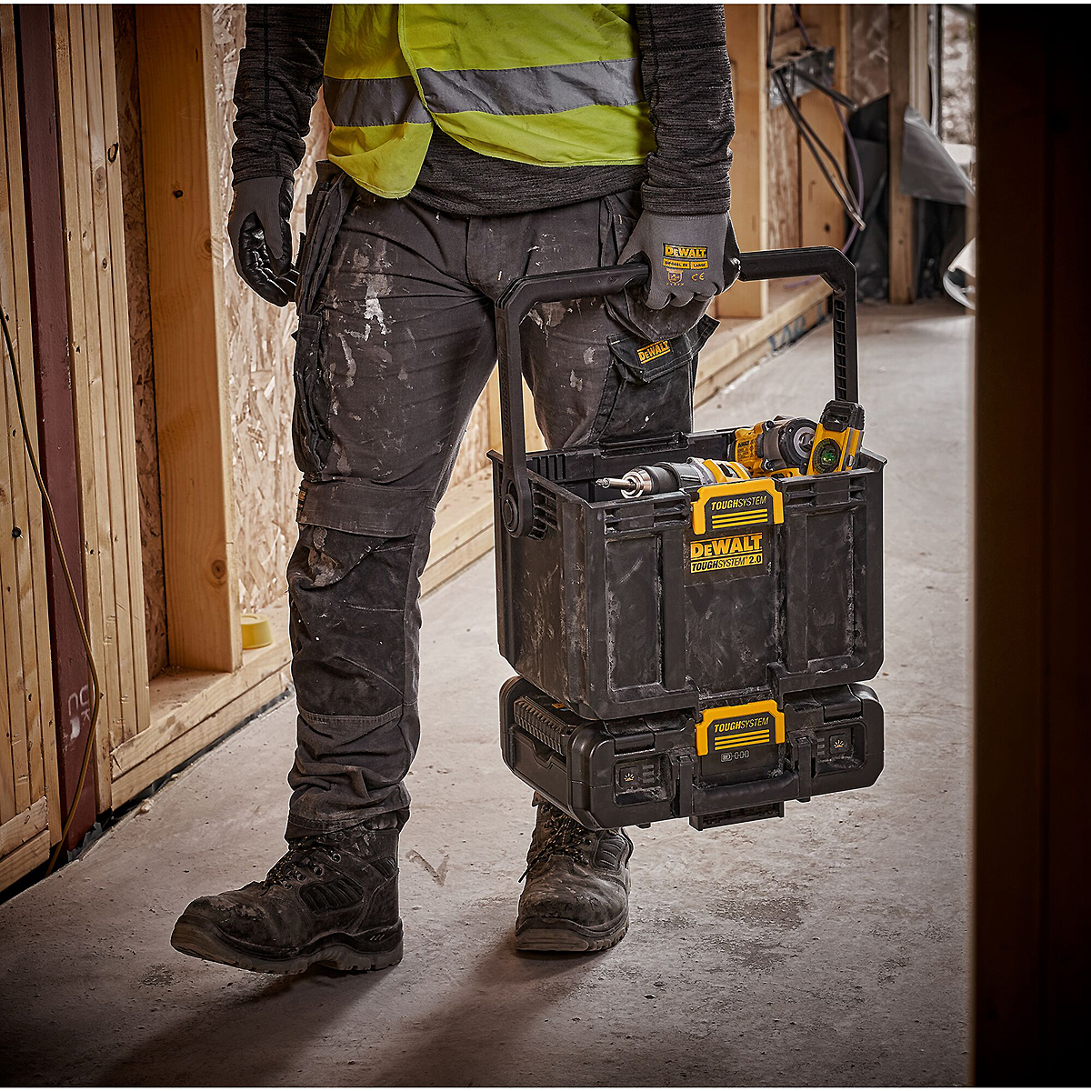 DEWALT TOUGHSYSTEM Werkzeugbox mit Leuchten
