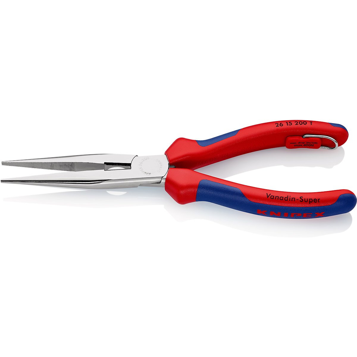 KNIPEX Flachrundzange mit Schneide/Befestigungsöse verchromt
