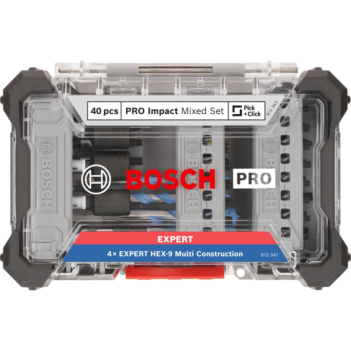 Bosch PRO Impact Schrauberbits und Multi Construction Bohrer Mixed, 40-teiliges Set