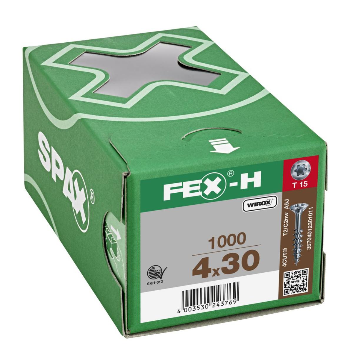SPAX FEX-H BR T-STAR PLUS T15 TEILGEWINDE WIROX 1000 Stück