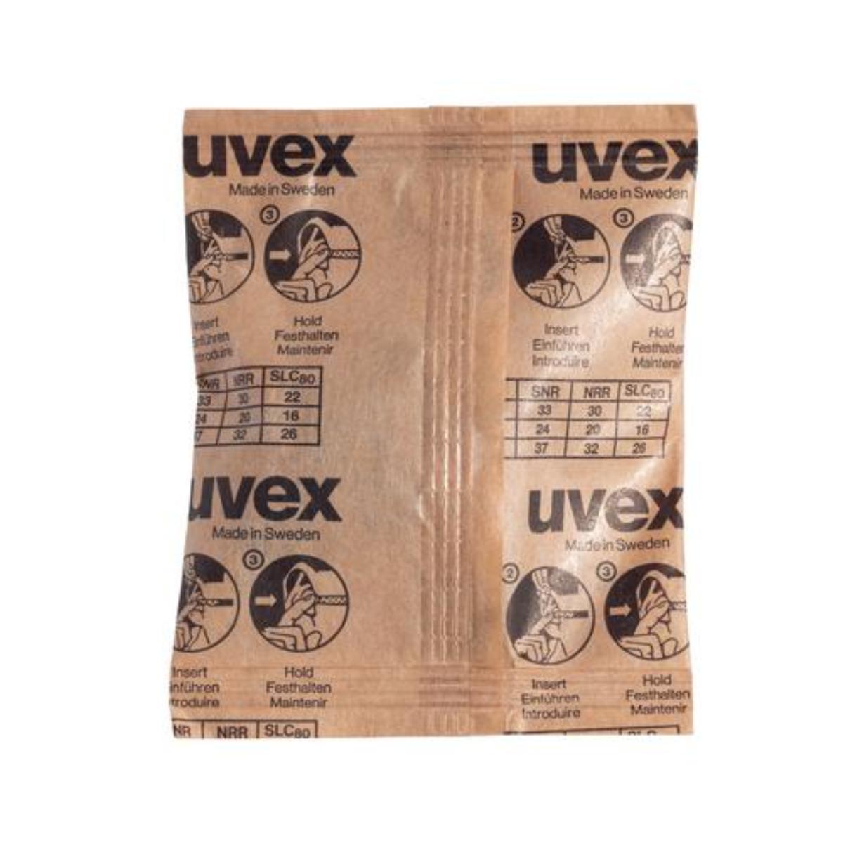 uvex x-fit Gehörschutzstöpsel SNR 37 dB, Größe M - Inhalt: 100 Paar paarweise in Papiertüte