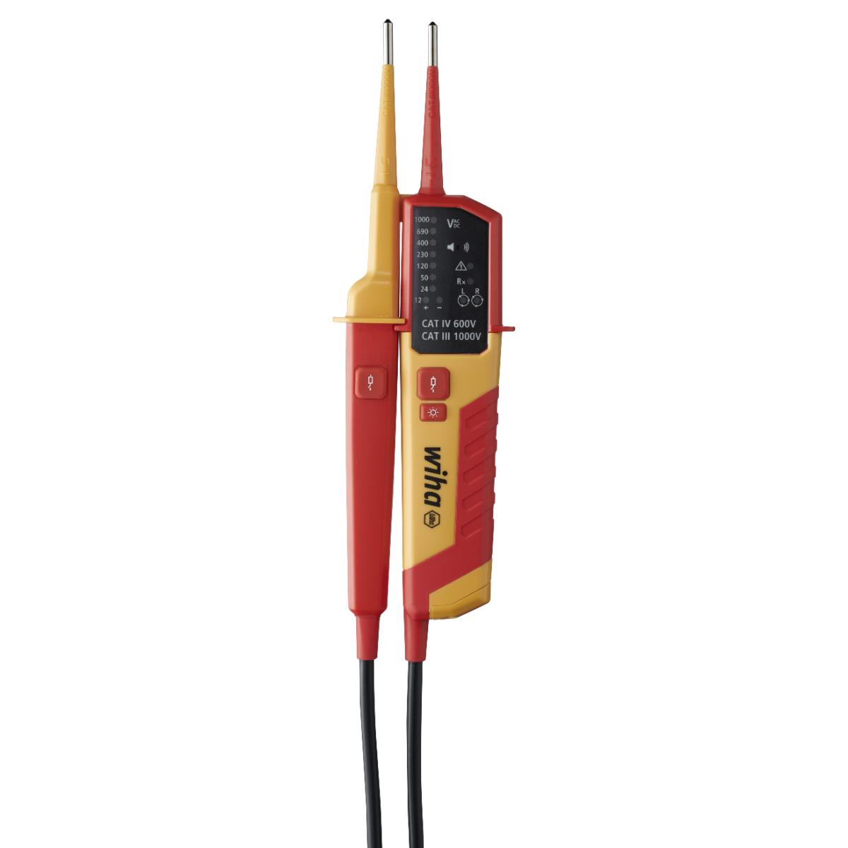 Wiha Spannungs- und Durchgangsprüfer 12 - 1.000 V AC, CAT IV mit 2x AAA-Batterien