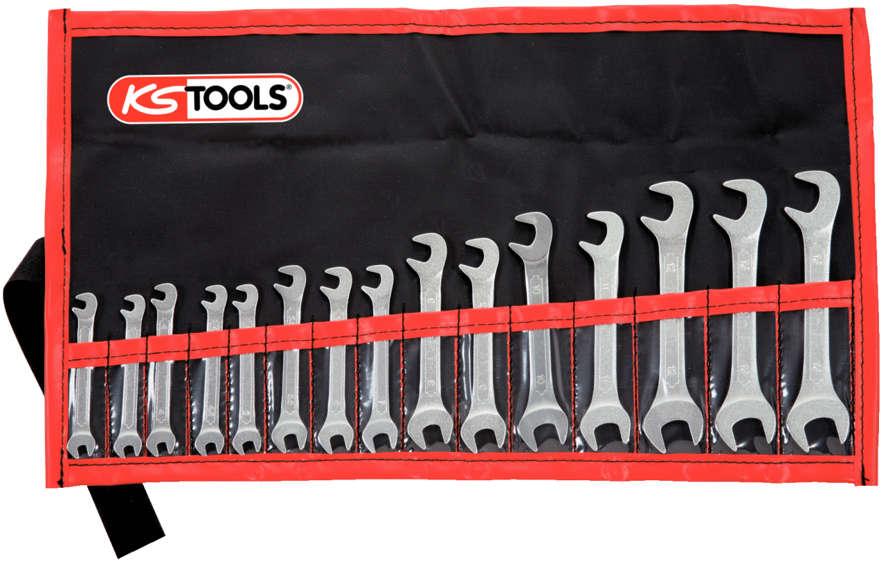 KS Tools Doppelmaulschlüssel-Satz,15°+75° 15-tlg3,2-14mm