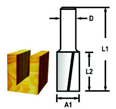 Makita Fräser Nut Zweischneider 12mm - D-10182