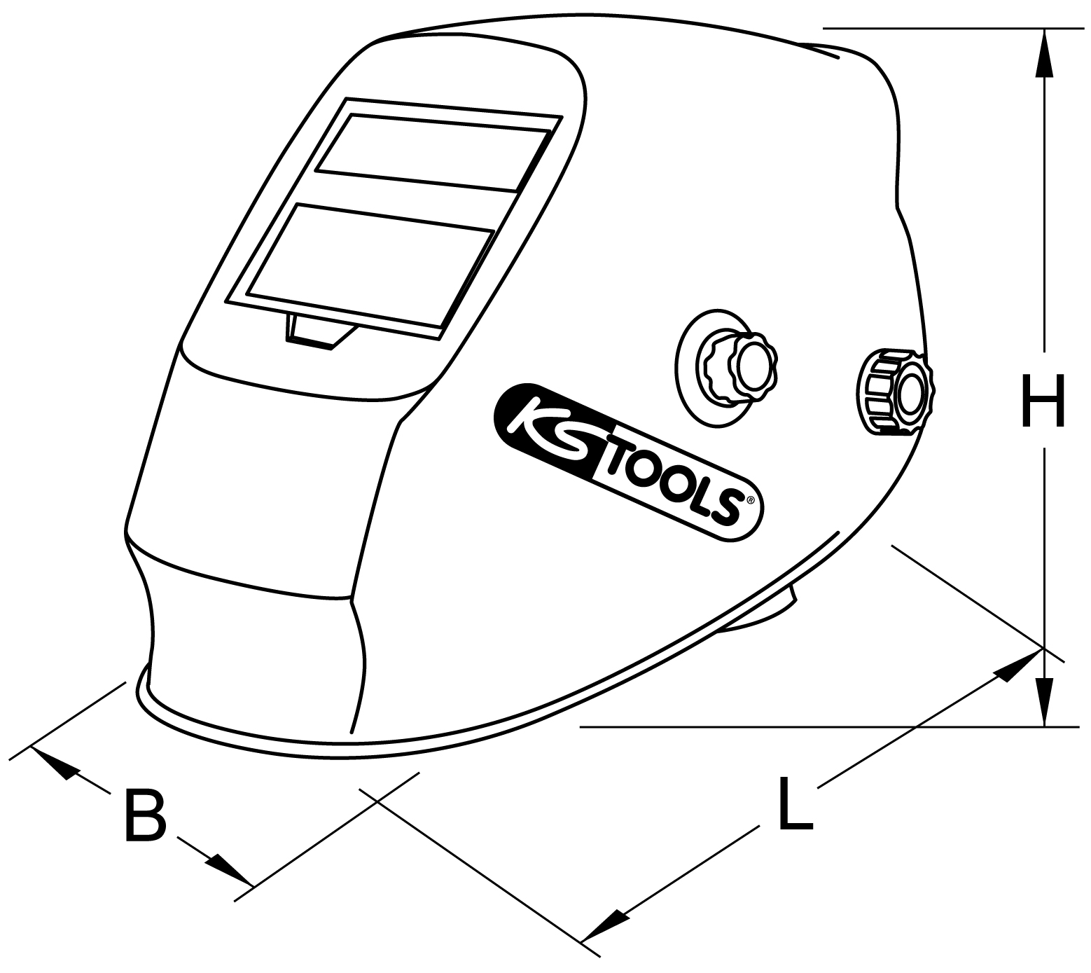 KS Tools Schweißer-Schutzhelm, Steel Design