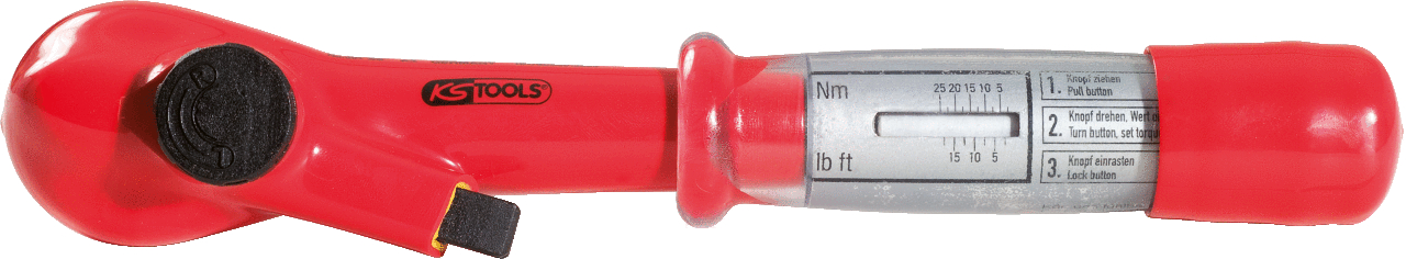 KS Tools 3/8" Drehmomentschlüssel mit Schutzisolierung und Umschalt-Ratschenkopf