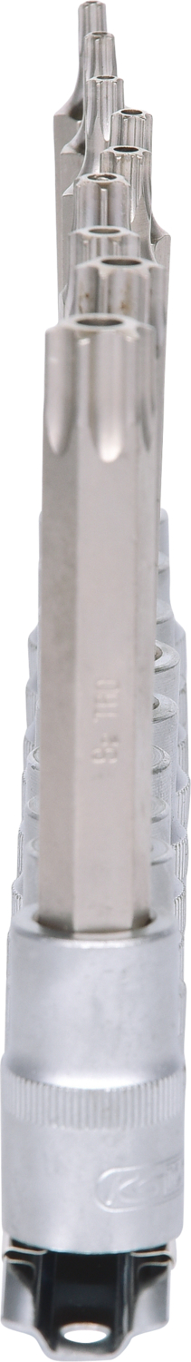 KS Tools 1/2" Bit-Stecknuss-Satz, lang, 9-tlg, TB20-TB60 mit Stirnlochbohrung