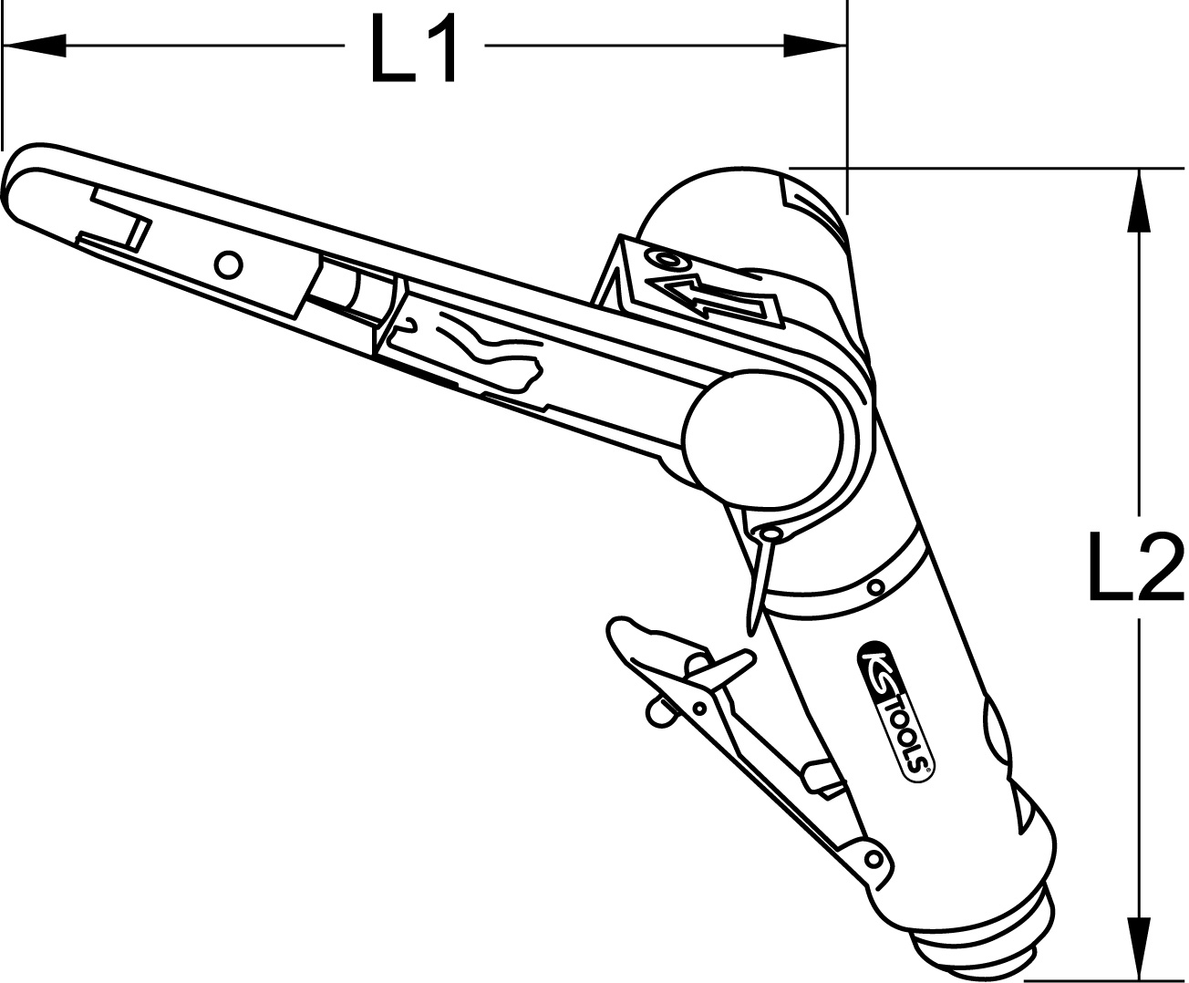 KS Tools Druckluft-Bandschleifer, 150mm