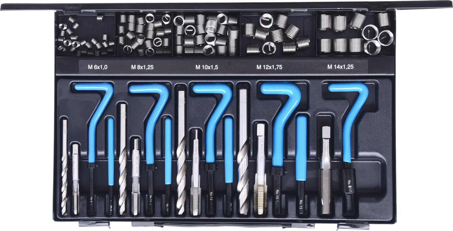 KS Tools Nirostahl Gewinde-Reparatur-Satz M6-M14, 113-tlg