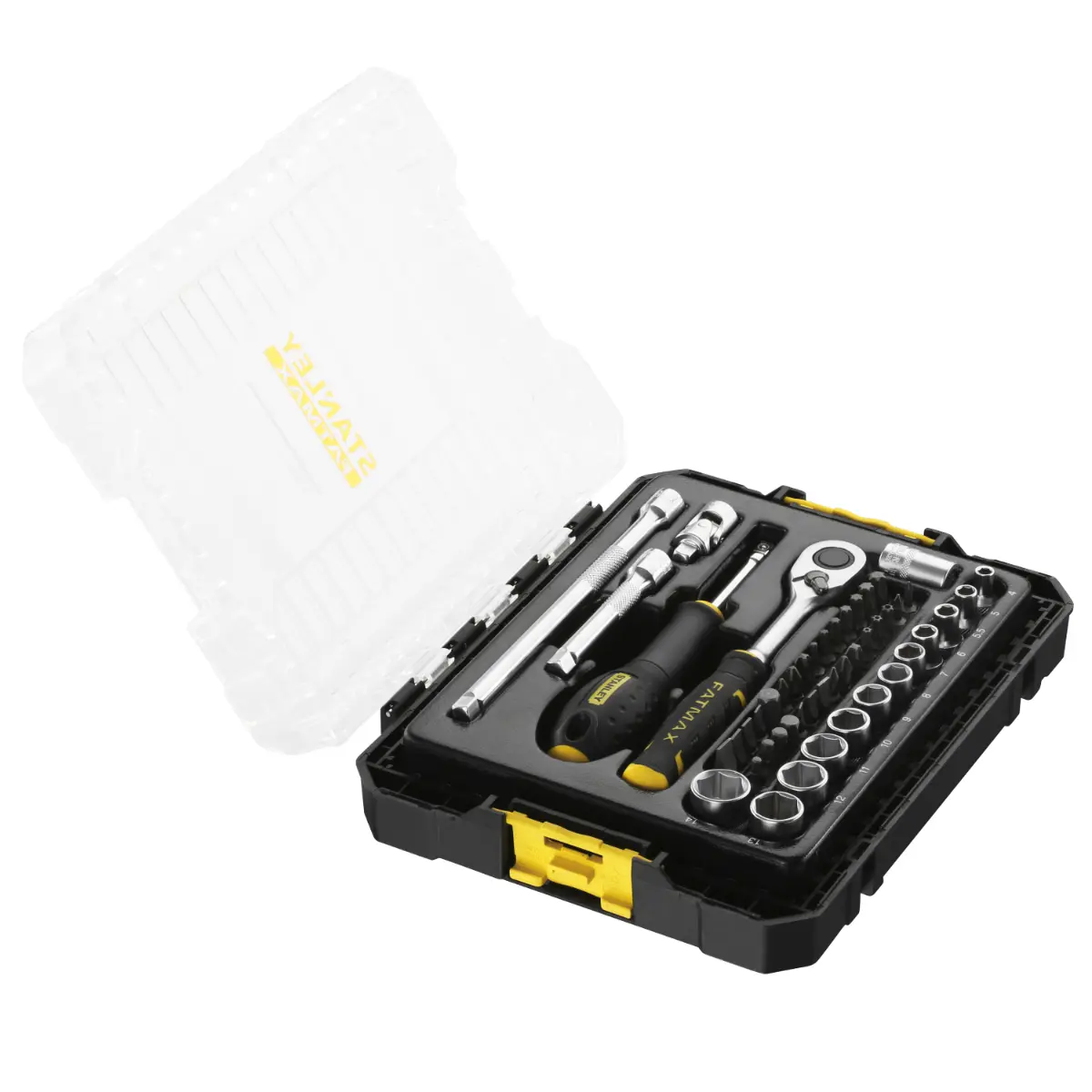 STANLEY FATMAX STAK 1/4 Zoll Steckschlüssel-Set 48-teilig im mittelgroßen STAK Koffer