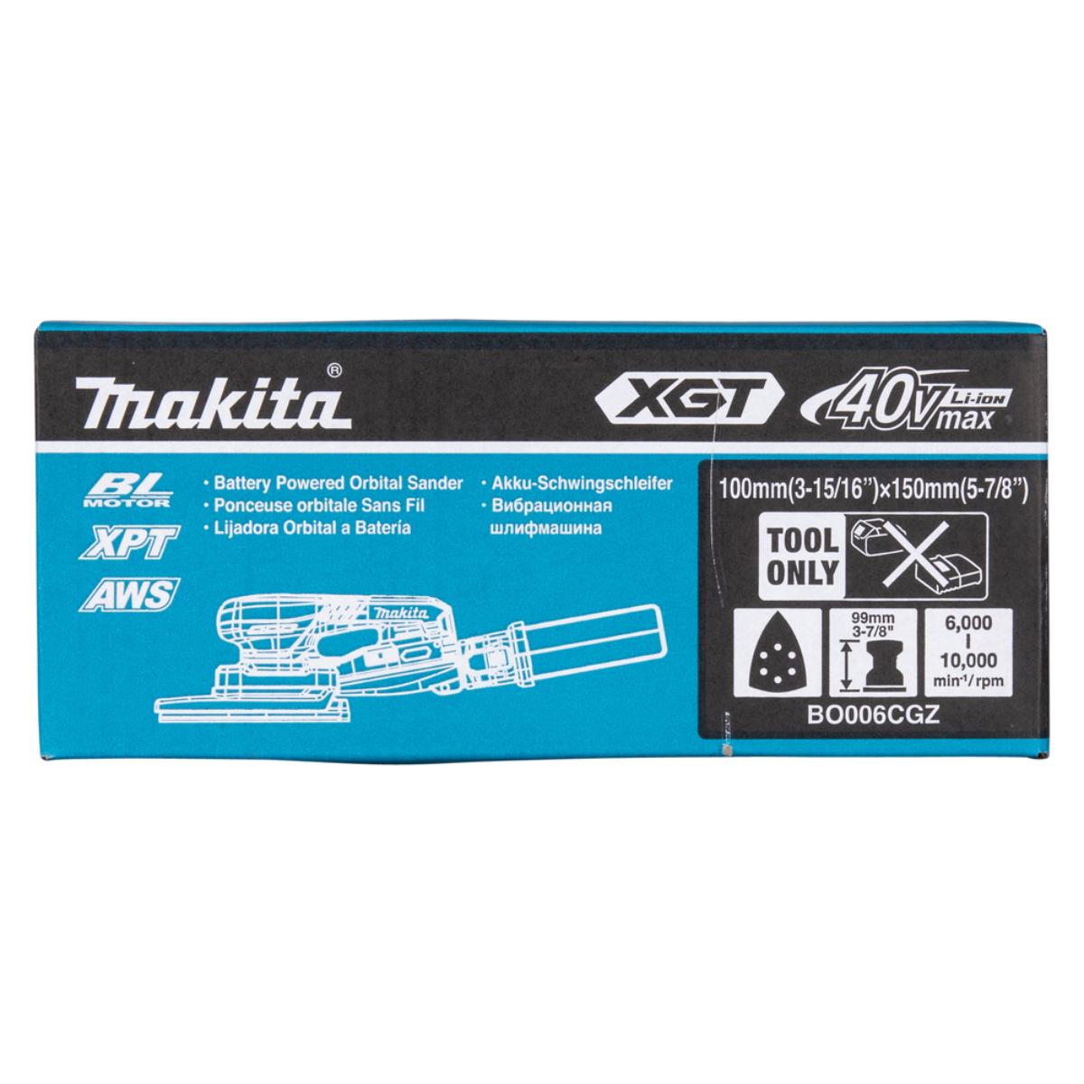 Makita Akku-Schwingschleifer XGT - Connector - Delta 100x150 mm - 3,0 mm Hub - 1,6 m Kabel