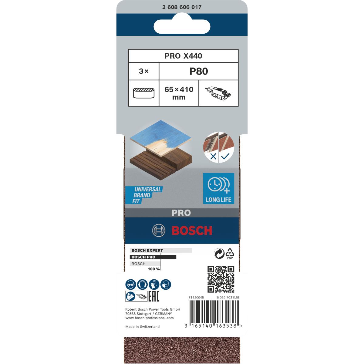 Bosch PRO Schleifband-Set X440 Best for Wood and Paint, 3-teilig