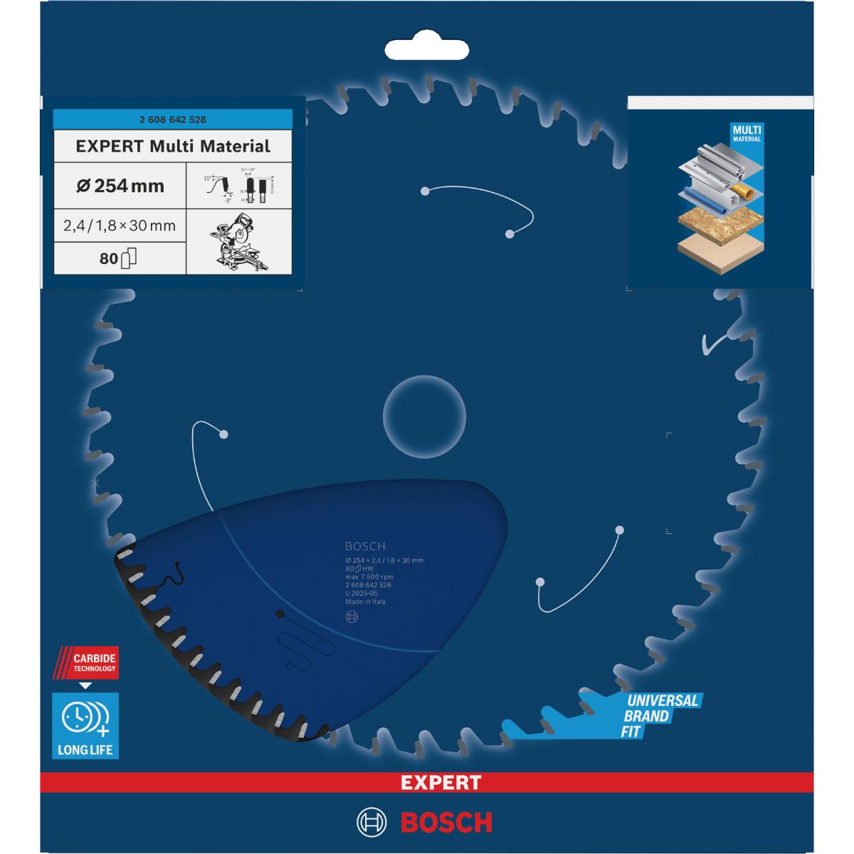 Bosch Kreissägeblatt Expert for Multi Material, 210 x 30 x 2,4 mm, 54