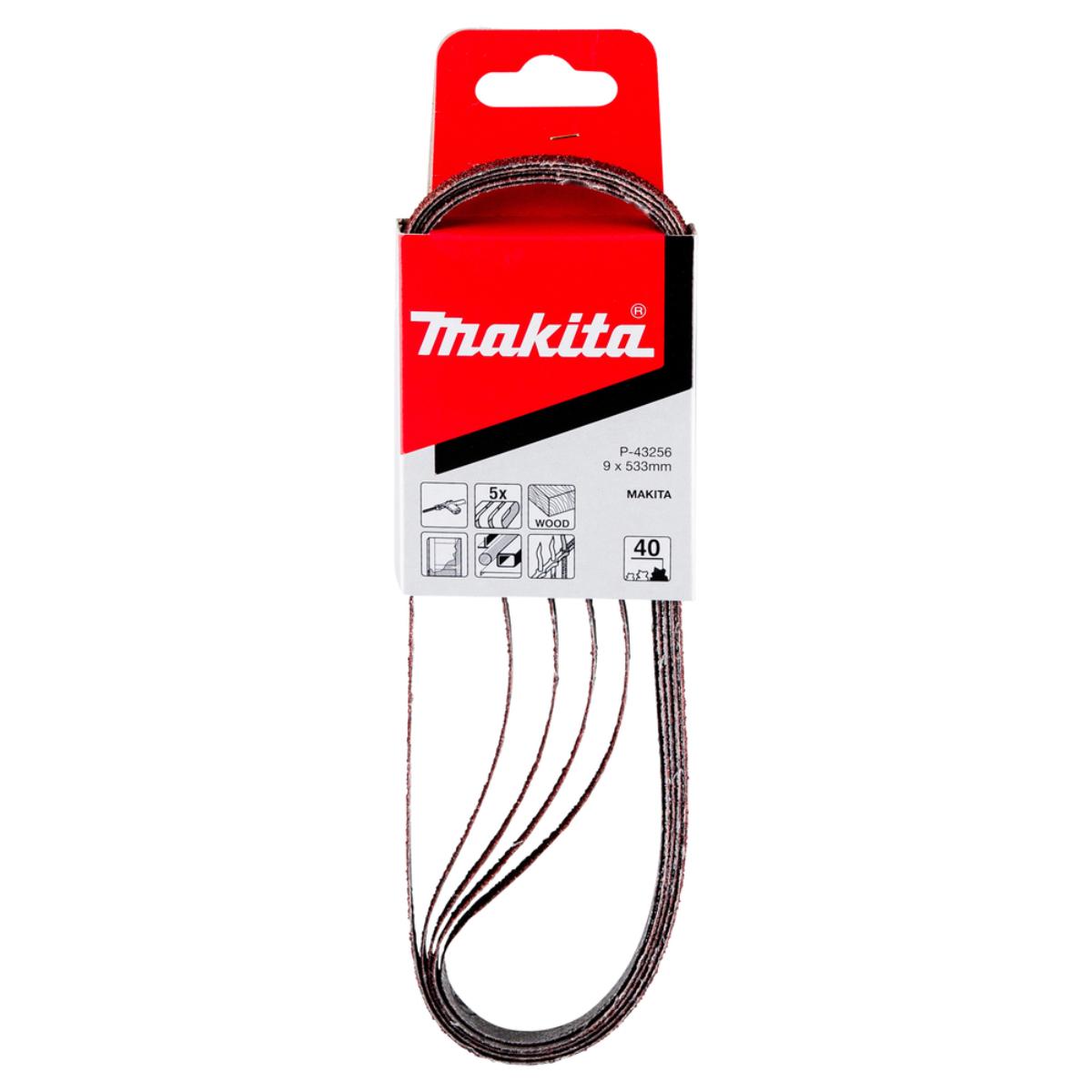 Makita Schleifband Holz und Metall - 9 x 533 mm - 5 Stück