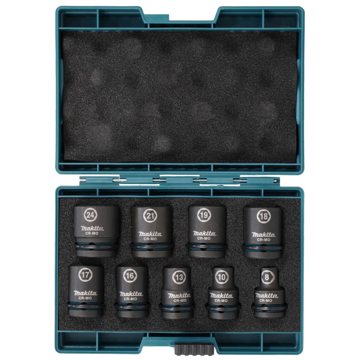 Makita IMPACT BLACK Schlagnuss-Set 9-teilig - 1/2 Zoll -  Impact Black - E-16564