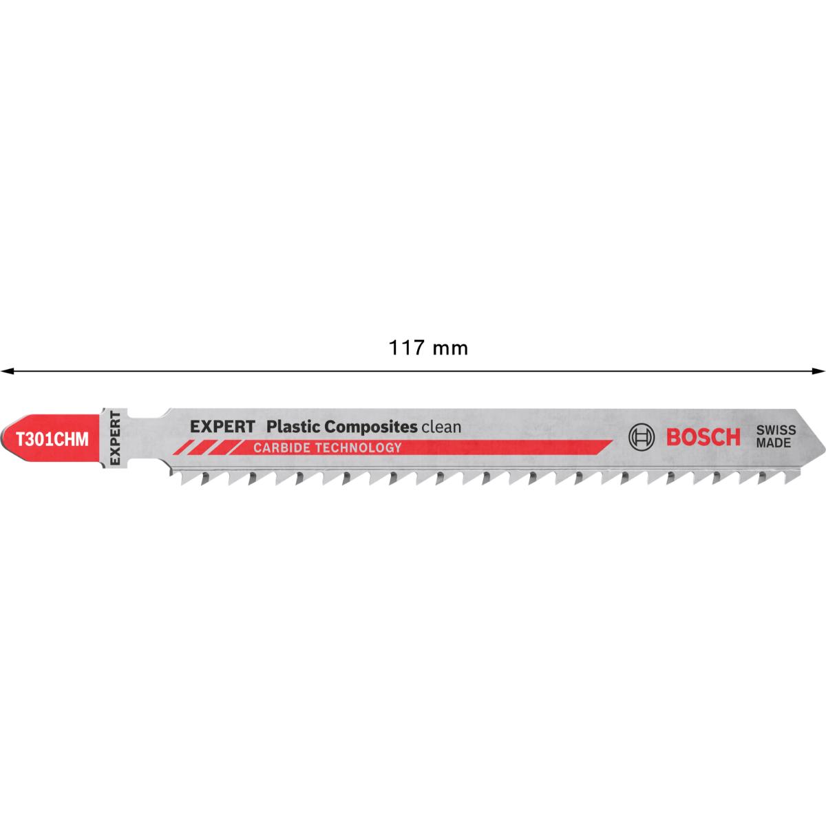 Bosch EXPERT Plastic Composites clean T301CHM Stichsägeblatt, 3-Stück