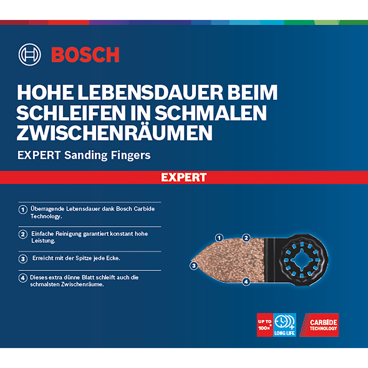 Bosch EXPERT Schleiffinger grob AVZ 32 RT4 Schleifplatte für Multifunktionswerkzeuge