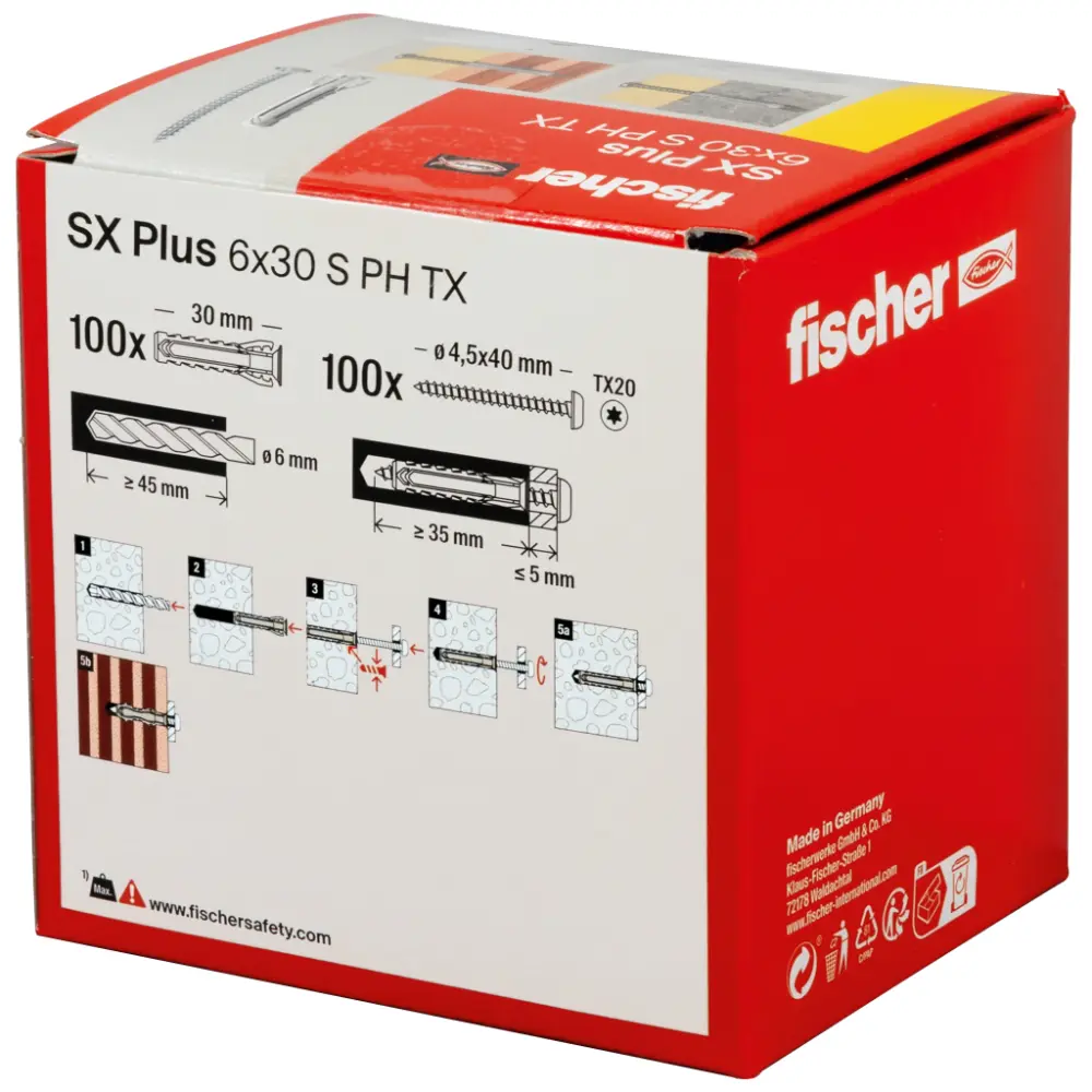 Fischer Spreizdübel SX Plus 6x30 S PH TX