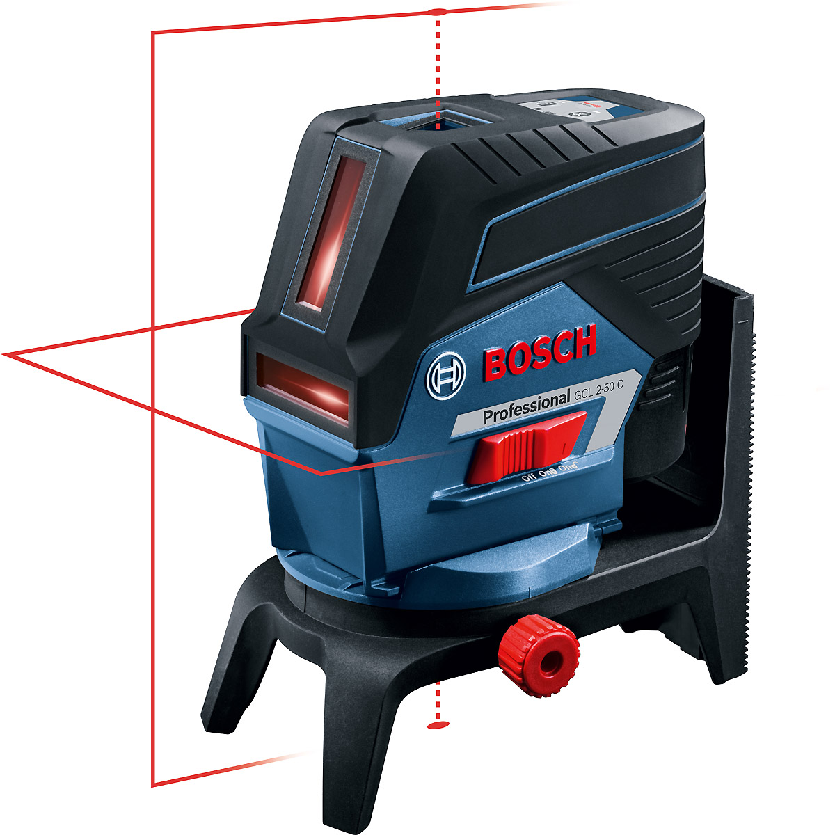 Bosch Kombilaser GCL 2-50 C, mit 4 x 1,5-V-LR6-(AA)-Batterien, Akku-Adapter, RM 2