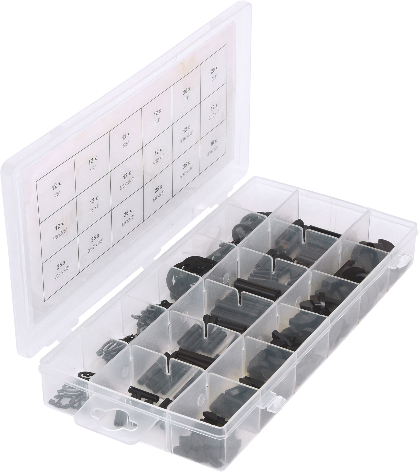 KS Tools Sortiment Spannstift-Seegering-Federkeile-E-Sicherungsring, 295-tlg
