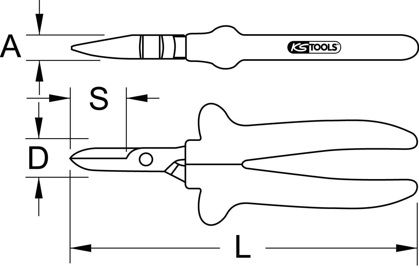 KS Tools 1000V Elektrikerschere, 180mm