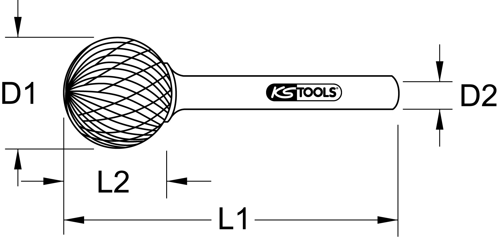KS Tools Frässtift Kugelform