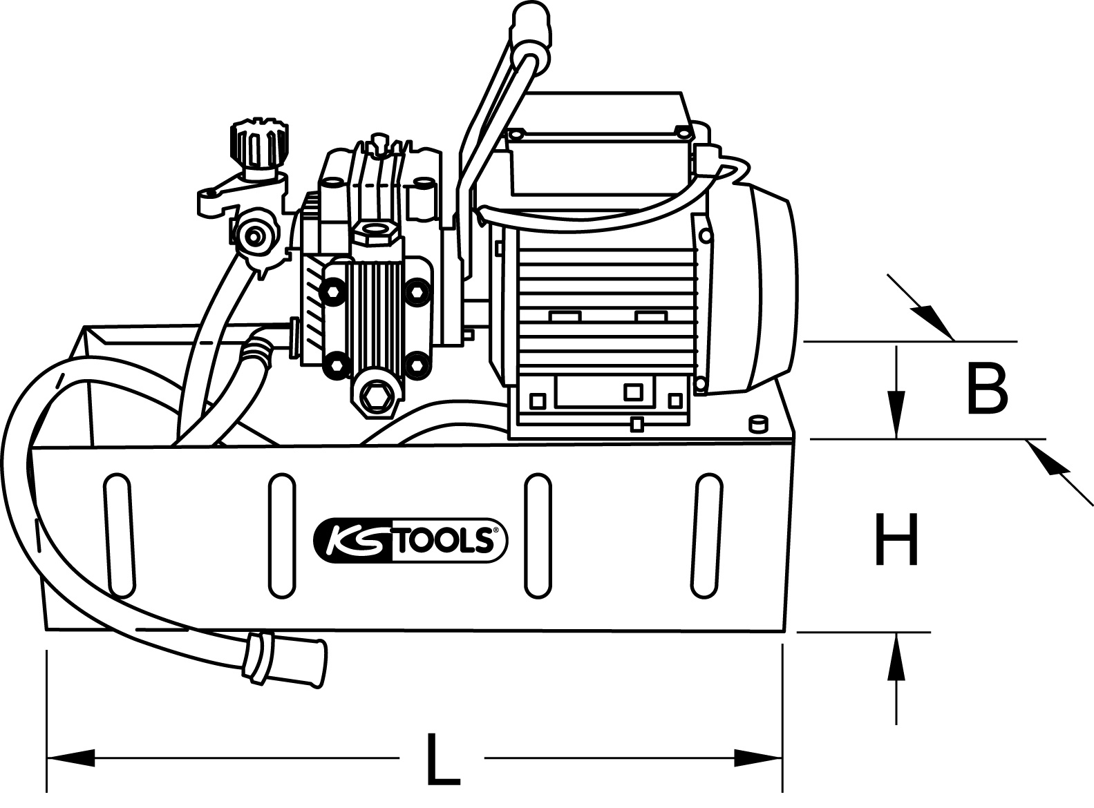 KS Tools Elektrische Druck-Prüfpumpe, 12 Liter