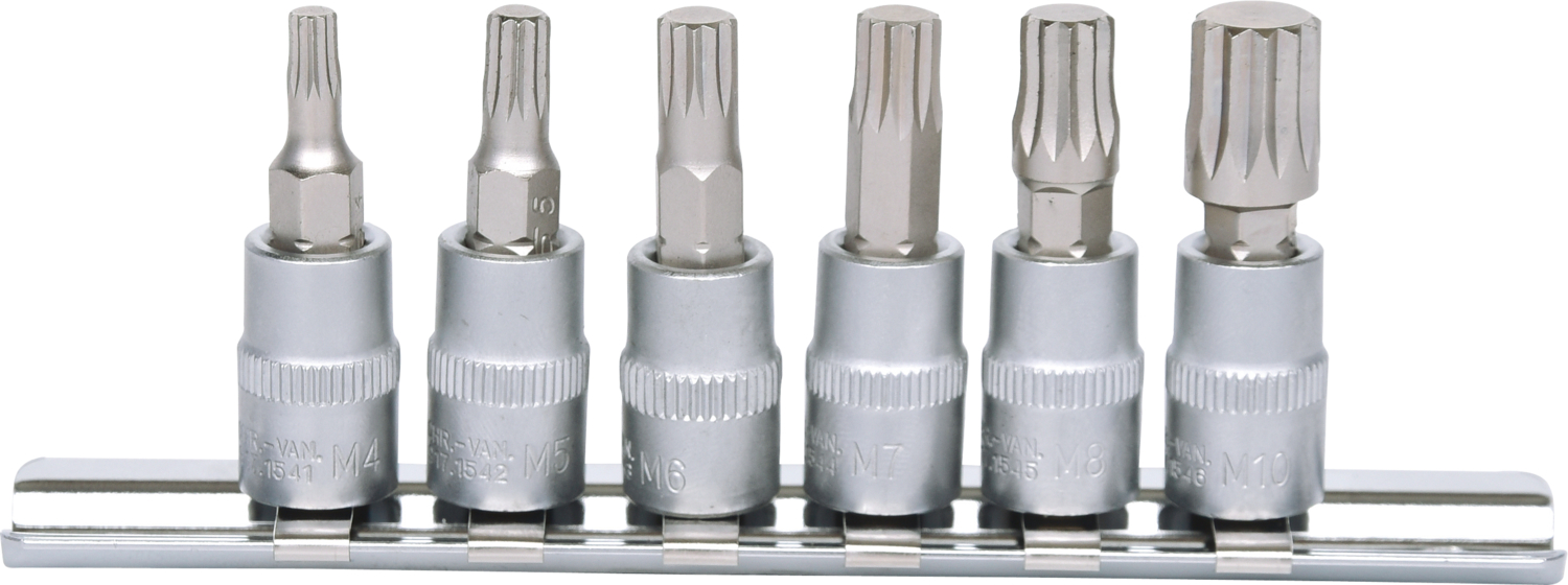 KS Tools 1/4" Bit-Stecknuss-Satz XZN, 6-tlg, M4-M10