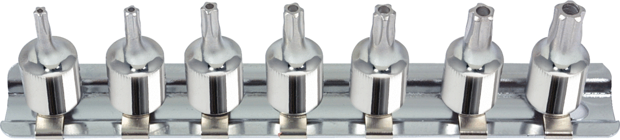KS Tools 1/4" CHROMEplus Bit-Stecknuss-Satz Fünfstern Bohrung, 7-tlgTS10-TS40