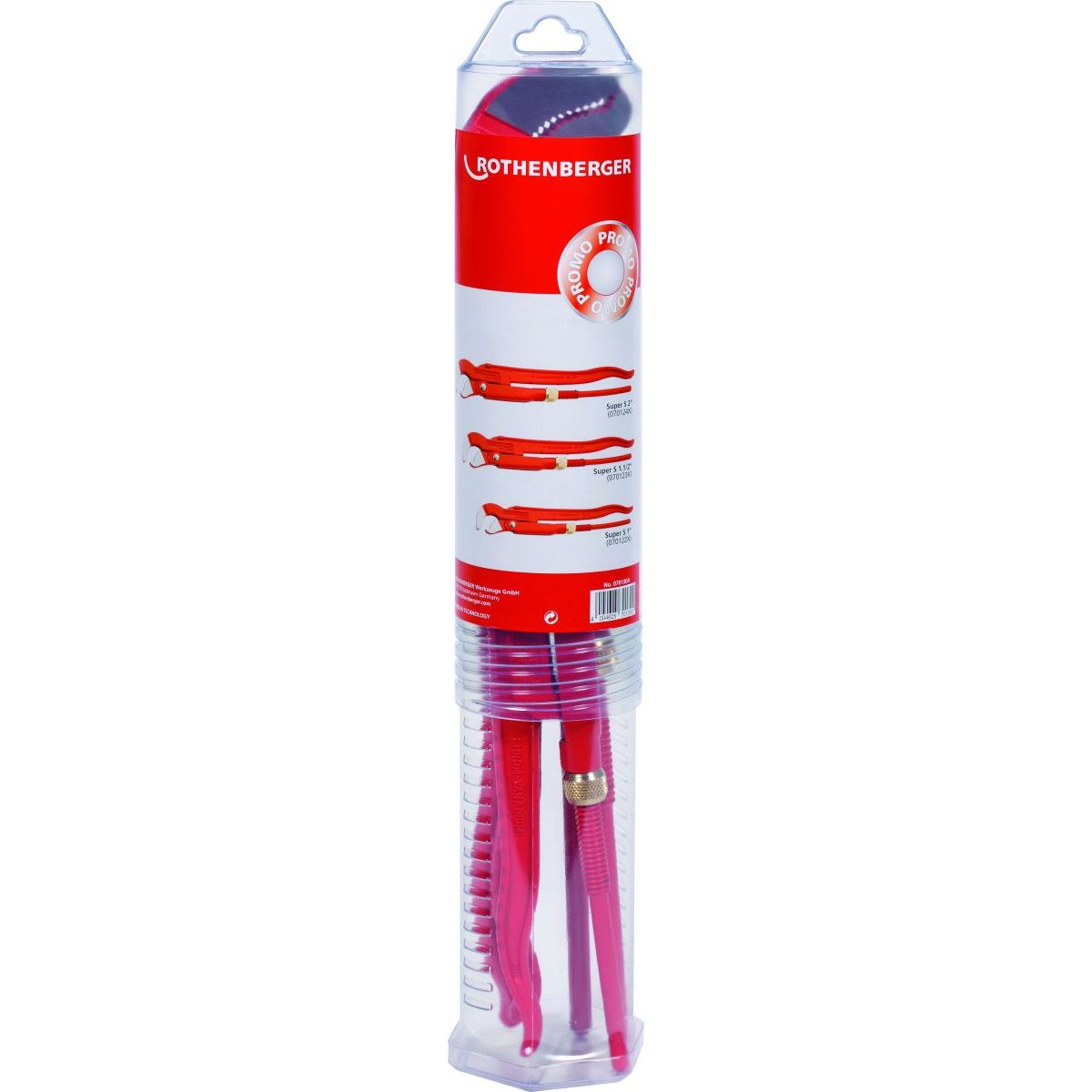 Rothenberger Zangenset:Eckrohrzange, 1"+1.1/2"+2"