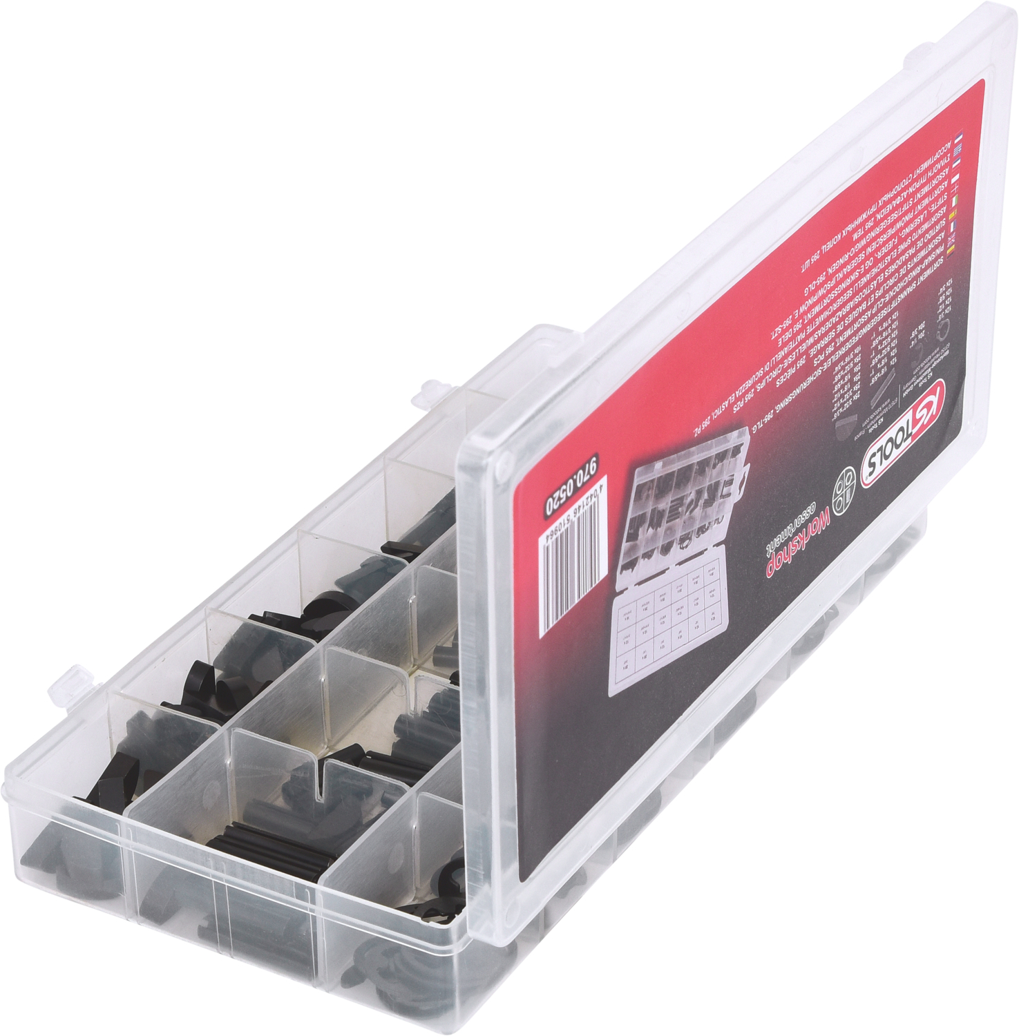 KS Tools Sortiment Spannstift-Seegering-Federkeile-E-Sicherungsring, 295-tlg
