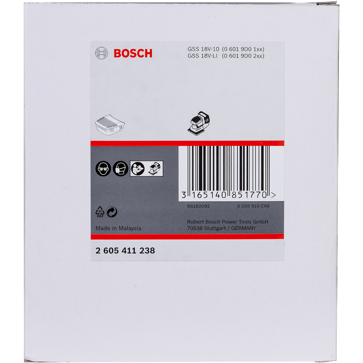 Bosch Staubbox mit Filter, schwarze Ausführung