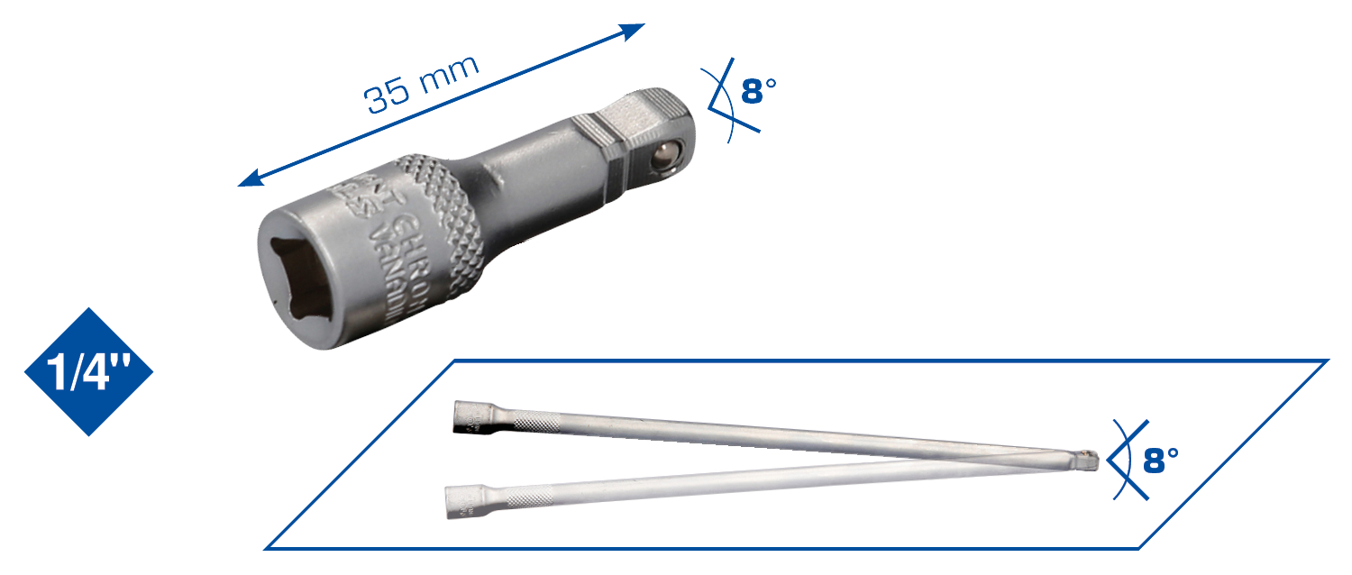Brilliant Tools 1/4" Schwenkbare Verlängerung
